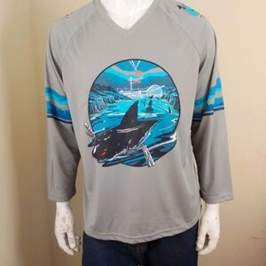Gray Long Sleeve Graphic Shirt